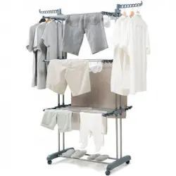 InnovaGoods Dolver Tendedero Plegable Vertical con Ruedas 24 Barras