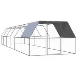 Jaula Gallinero De Acero Galvanizado 3x12x2 M Vidaxl