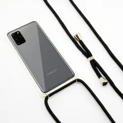 Ksix Funda Cordón Negro TPU Transparente para Samsung Galaxy S20