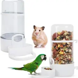 MCBOSON Juego de 2 comederos/dispensadores de agua automáticos para jaulas - 1 artículo