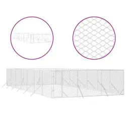 Perrera De Exterior Acero Galvanizado Plateado 6x14x2 M Vidaxl