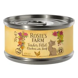 Rosie's Farm Tender Filet 12 x 70 g - Pollo con vacuno