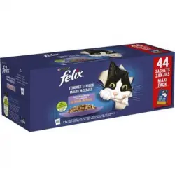 Sobres Frescos Para Gatos Adultos De Carne-pescado - 44 X 85 g - Felix