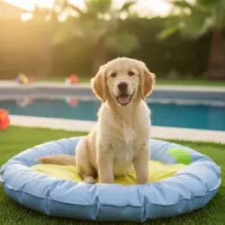 Summer Vibes Cama Refrescante Azul para perros - 65 x 65 x 8 cm