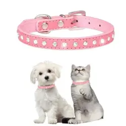 UAMLY Collares de diamantes para gatos y perros - S, 37x1,5xm, rosa