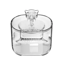 UAMLY Fuente de agua automática transparente para gatos - 2.2 litros