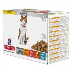 12x85gr Hills Science Plan Sterilised Multipack sobres para gatos de carne y pescado