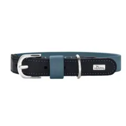 Collar HUNTER Wolmar BioThane®, azul ahumado/negro - Talla M: 55 cm x 24 mm (L x An)