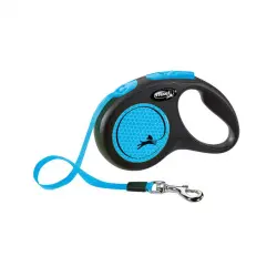 Flexi New Neón Correa Extensible azul para perros