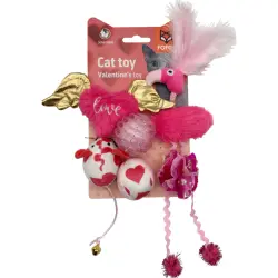 Fofos s rosas de San Valentín para gatos - 30 cm x 13 cm x 4 cm