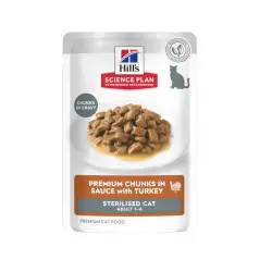 Hill's Science Plan Sterilised Young Adult Pavo Sobre en Salsa para gatos 85 g