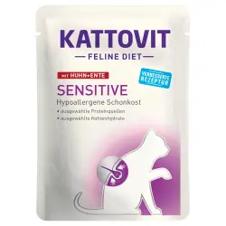 Kattovit Sensitive sobres (hipoalergénico) - 6 x 85 g - Pollo y pato