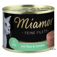 Miamor Filetes Finos en gelatina 6 x 185 g - Atún y verduras