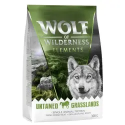 Oferta de prueba Wolf of Wilderness pienso para perros  - 300 g - Elements Untamed Grasslands con caballo