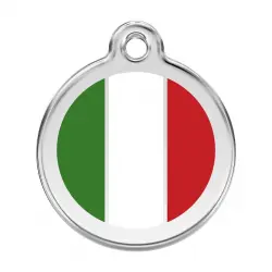 Placa identificativa Acero Inoxidable Esmalte Bandera Italiana para perros