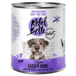 Rebel Belle Adult Vegan Garden Bowl comida vegana para perros - 6 x 750 g