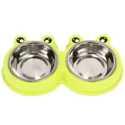 UAMLY Cuencos dobles de acero inoxidable para gatos - Verde