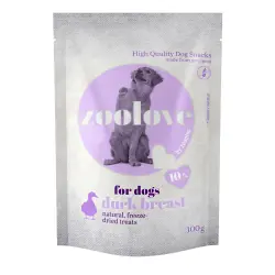 zoolove snacks liofilizados de pato para perros - 5 x 100 g - Pack Ahorro