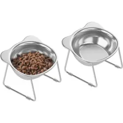 ZooVenture Cuencos inclinados de acero inoxidable SUS304, 2 piezas, 500 ml - 500 ml cada uno