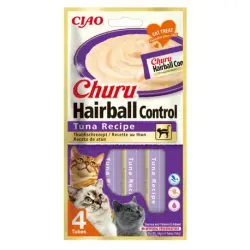 Churu Hairball Snack Cremoso para Gatos con Atún, 1 x 56 gr