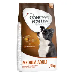 Concept for Life 2 x 1 kg / 1,5 kg pienso para perros ¡a precio especial! - Medium Adult (2 x 1,5 kg)