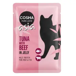 Cosma Asia 6 x 100 g en bolsitas para gatos - Atún con vacuno