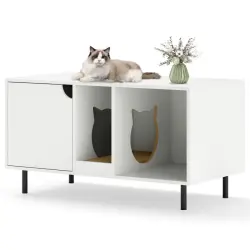 COSTWAY Caja de Arena para Gatos - 100 cm x 52 cm x 55 cm