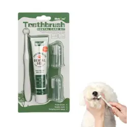 FurryFusion Set de cepillo y pasta de dientes para perros - sabor a vainilla