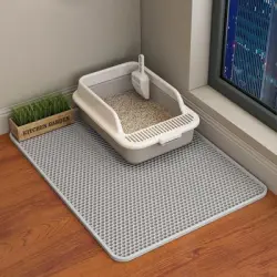 HausPets Alfombrilla para arena doble capa EVA 60x45 cm - Impermeable, gris - Gris. Una unidad. 60 x 45 cm.