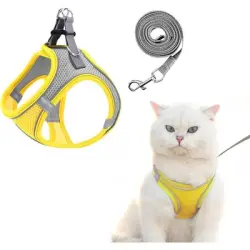 HausPets Arnés para gatos, chaleco malla ajustable, correa seguridad 150 cm - Artículo 1
