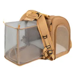 IntiMeg Mochila transportadora expandible para gatos y perros - Una pieza