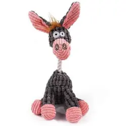 MCBOSON Burro de peluche que hace sonidos - Gris