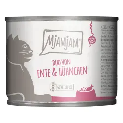 MjAMjAM Duo 6 x 200 g comida húmeda para gatos - Pato y pollo tiernos con zanahorias