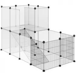 Valla Animales Pequeños De Resina Acero 140x70x90cm-pawhut.multicolor