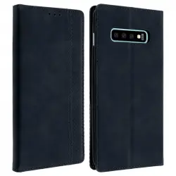 Avizar Funda Tipo Libro Billetera Vintage Azul Oscuro para Samsung Galaxy S10