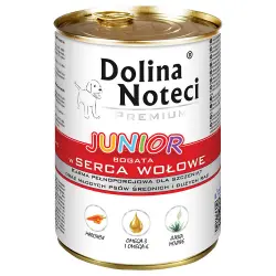 Dolina Noteci Premium Junior 24 x 400 g Pack Ahorro - Corazones de ternera