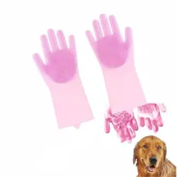 FurryFusion Guantes de silicona para bañar mascotas - Artículo 1