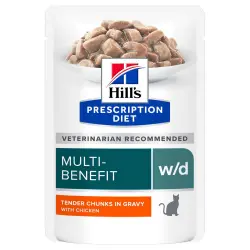 Hill's Prescription Diet w/d con pollo sobres para gatos - 12 x 85 g