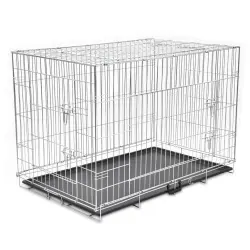 Jaula de acero galvanizado para perros color Negro
