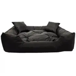 Kingdog Ecco Cama Para Perros Y Gatos Con Cojín. Material Impermeable Lavable 130x105 Cm Color Negro