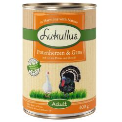 Lukullus con corazón de pavo y ganso - 6 x 400 g