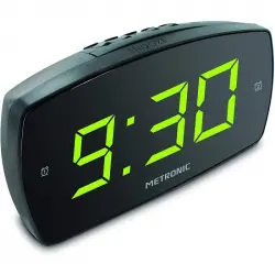 Metronic Despertador Alarma Doble con Pantalla LED Negro