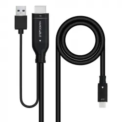 Nanocable Cable DisplayPort Macho a USB-C Macho 1.8m Negro