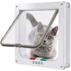 Pawffee Gatera blanca con túnel – puertas armarios ventanas universales - 1 pieza