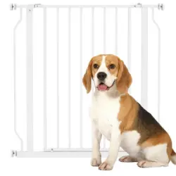 PawHut Barrera de Seguridad 85x1.5x76 cm Blanco - 1 Article