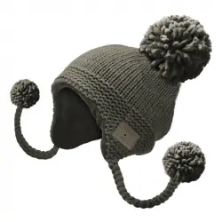 SBS Gorro de Lana Trenzada Gris con Auriculares y Micrófono Inalámbricos