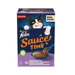 6 x 40 g Felix Cat Salsa de Pollo y Salmón para gatos
