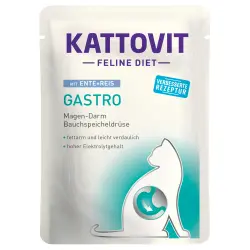 Kattovit Gastro 24 x 85 g en sobres para gatos - Pack Ahorro - Pato y arroz