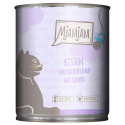 MjAMjAM Kitten 6 x 800 g - Exquisita ternera con aceite de salmón
