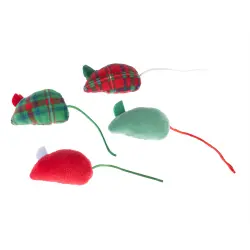 Set de ratones de Navidad TIAKI juguetes para gatos - 4 unidades